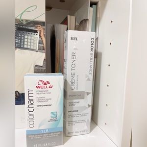 Unopened wella T18 toner and ion brilliance crème toner snow cap bundle